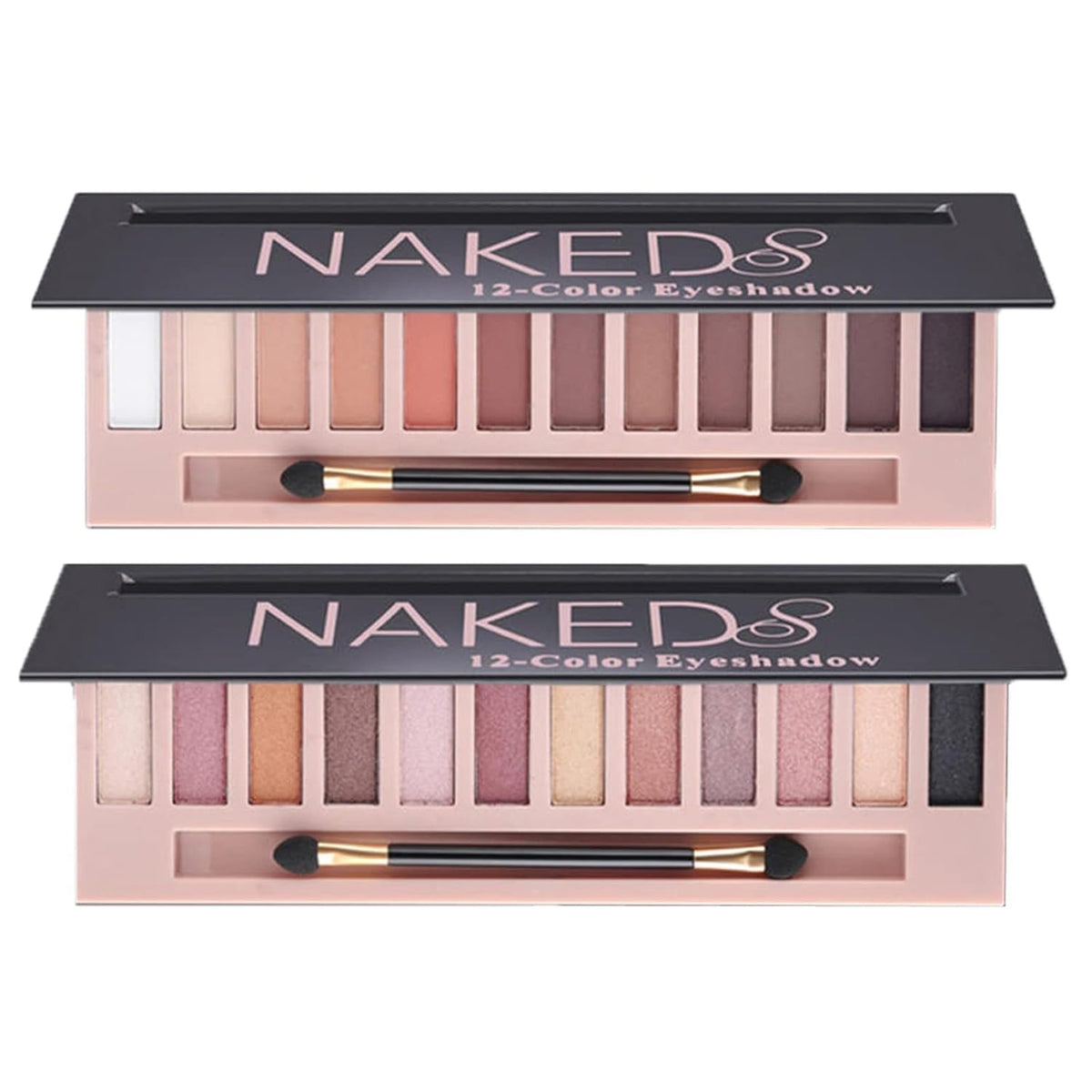 Nude Eyeshadow Palette, 12 Colors Matte & Shimmer, 2 Pack